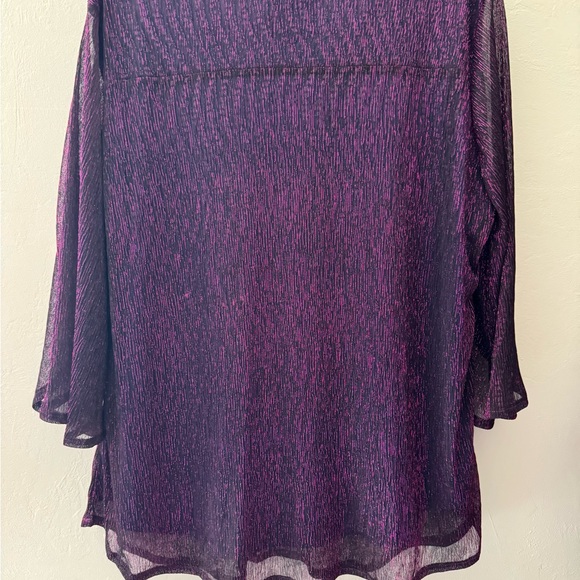 NWT Bilike Jomex SZ XL 3/4 Sleeve Glitter Blouse Double Layer Womens Tunic Top - Picture 9 of 14